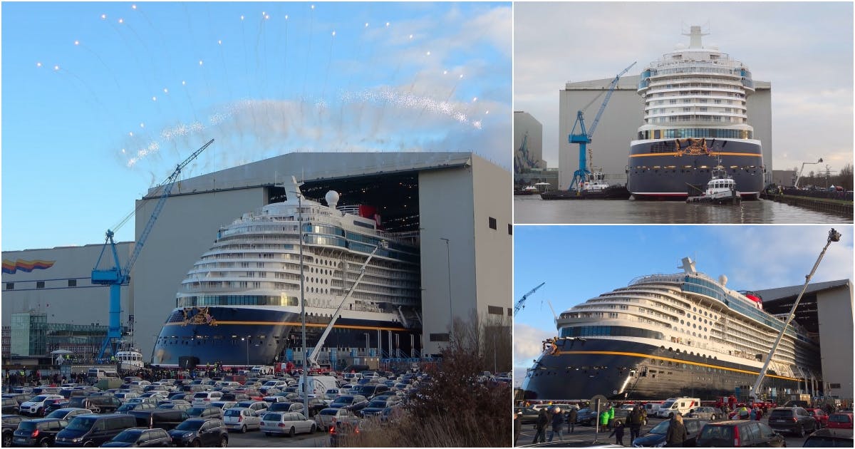 Cover Image for Spectacular Debut: Disney Wish Cruise Ship Sets Sail on Inaugural Journey from Meyer Werft Shipyard